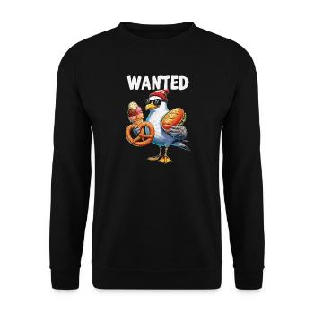 Gesucht Möwe Brezel Eiscreme - Unisex Sweatshirt - black - Front - Alina (178cm) & Michal (187cm)