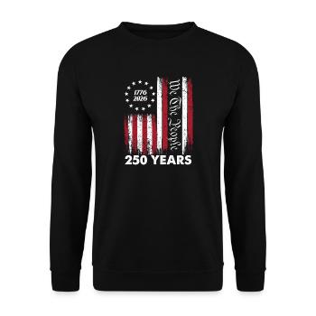Wir, das Volk, 250 Jahre 1776 bis 2026 USA Pride - Unisex Pullover - Schwarz - Vorne - Alina (178cm) & Michal (187cm)