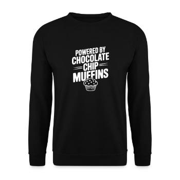 Powered by Chocolate Chip Muffins - Unisex Sweatshirt - black - Front - Alina (178cm) & Michal (187cm)