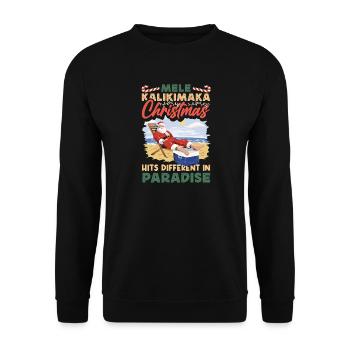 Mele Kalikimaka Hawaiian Christmas - Unisex Sweatshirt - black - Front - Alina (178cm) & Michal (187cm)