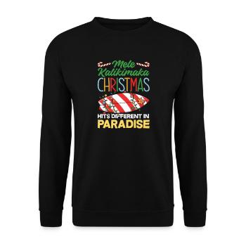 Mele Kalikimaka Hawaiian Christmas - Unisex Sweatshirt - black - Front - Alina (178cm) & Michal (187cm)