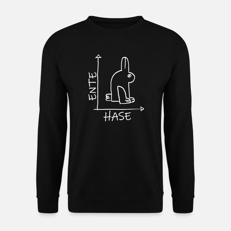 Hasen Enten Kopf Illusion - optische Täuschung - Unisex Pullover - Schwarz