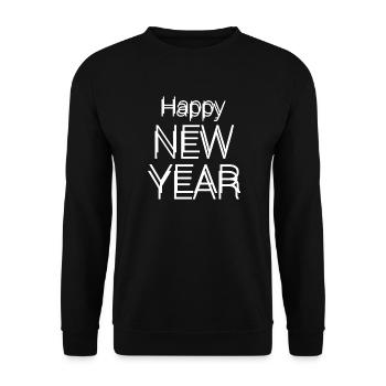 Happy New year text - Unisex Pullover - Schwarz - Vorne - Alina (178cm) & Michal (187cm)