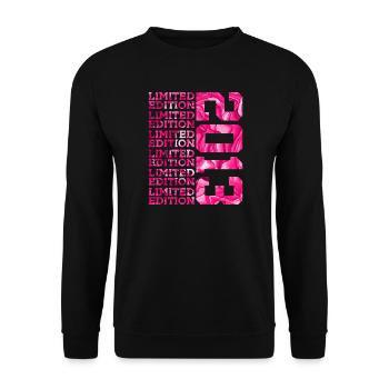 LIMITED EDITION 2013 13 JAHRE PINK 13. GEBURTSTAG - Unisex Pullover - Schwarz - Vorne - Alina (178cm) & Michal (187cm)