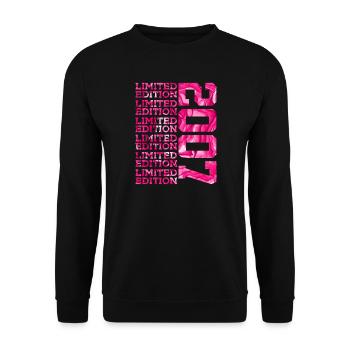 LIMITED EDITION 2007 19 JAHRE PINK 19. GEBURTSTAG - Unisex Pullover - Schwarz - Vorne - Alina (178cm) & Michal (187cm)