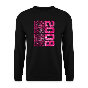 LIMITED EDITION 2008 18 YEARS PINK 18TH BIRTHDAY - Unisex Sweatshirt - black - Front - Alina (178cm) & Michal (187cm)