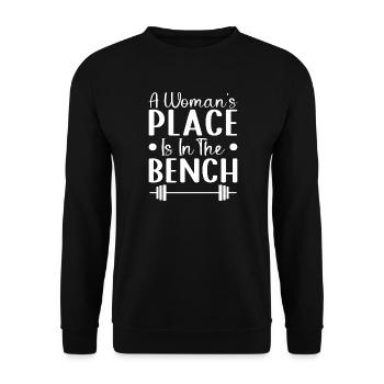 Powerlifting Bodybuilder Woman ́s Place The Bench - Sweat-shirt Unisexe - noir - Devant - Alina (178cm) & Michal (187cm)