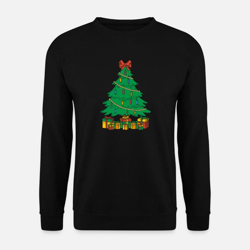 Funny Harmonica Player Christmas Tree Harmonica - Unisex Sweatshirt - black