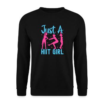 Fitness Fanatics Just A Hiit Girl Calisthenics Gym - Unisex Pullover - Schwarz - Vorne - Alina (178cm) & Michal (187cm)