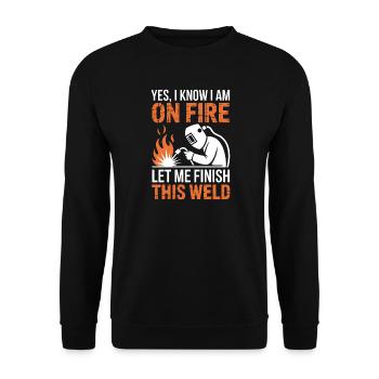 Welder Saying Profession Funny Welder Gift - Unisex Sweatshirt - black - Front - Alina (178cm) & Michal (187cm)