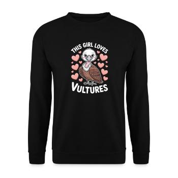 Geier Spruch Vogel Lustiges Geier Geschenk - Unisex Pullover - Schwarz - Vorne - Alina (178cm) & Michal (187cm)