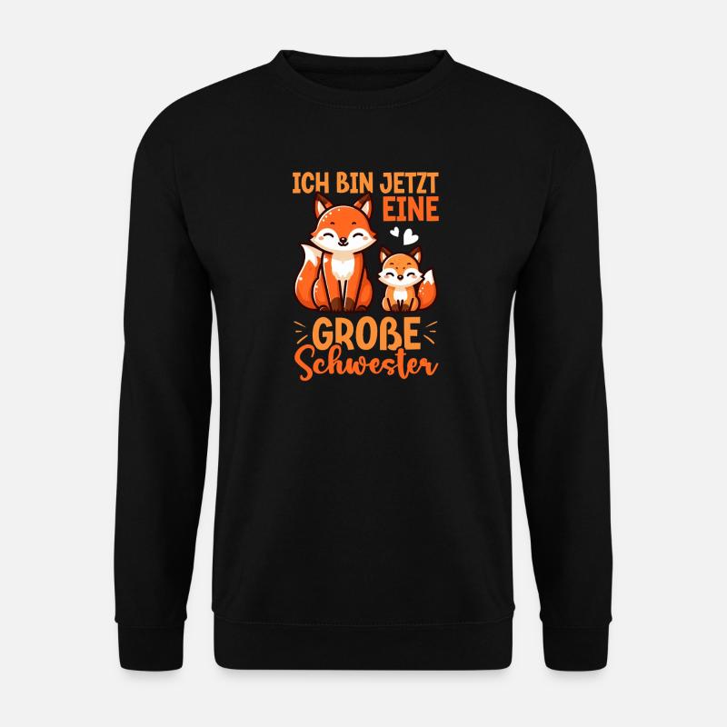 Große Schwester Fuchsliebhaber Geschwister - Unisex Pullover - Schwarz