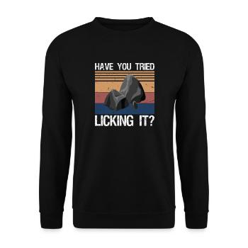Funny Geology Gift Lapidary Apparel Rock Collector - Unisex Pullover - Schwarz - Vorne - Alina (178cm) & Michal (187cm)