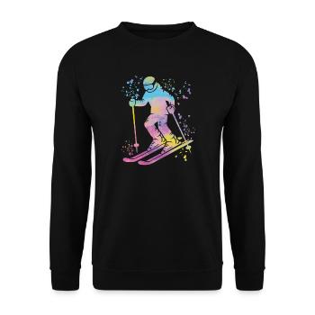 Alpine skiing Winter sports Nordic skiing - Unisex Sweatshirt - black - Front - Alina (178cm) & Michal (187cm)
