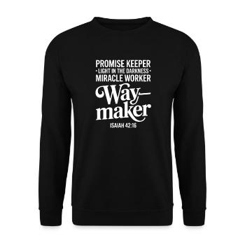 Waymaker Promise Verse - Unisex Sweatshirt - black - Front - Alina (178cm) & Michal (187cm)
