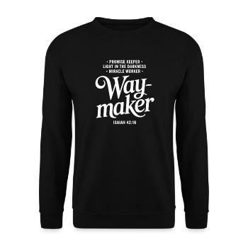 Waymaker Glaubenszitat-Design - Unisex Pullover - Schwarz - Vorne - Alina (178cm) & Michal (187cm)