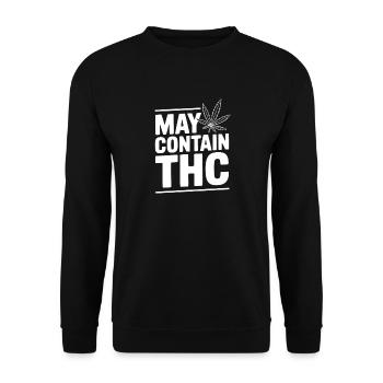 May Contain THC - Unisex Sweatshirt - black - Front - Alina (178cm) & Michal (187cm)
