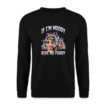 Funny Raccoon - Unisex Pullover - Schwarz - Vorne - Alina (178cm) & Michal (187cm)