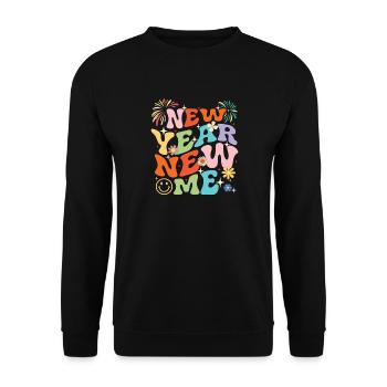 New Year New Me 2026 Motivation Fresh Start Party  - Unisex Sweatshirt - black - Front - Alina (178cm) & Michal (187cm)