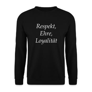 Respect Honor Loyalty Motto - Unisex Sweatshirt - black - Front - Alina (178cm) & Michal (187cm)