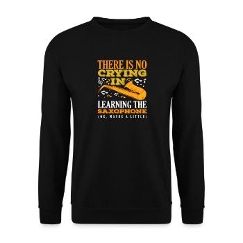 Pas de larmes en apprenant à jouer du saxophone - Sweat-shirt Unisexe - noir - Devant - Alina (178cm) & Michal (187cm)