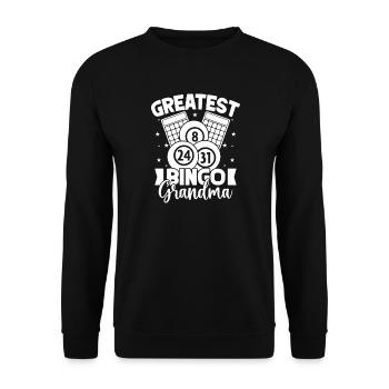 Joueuse de bingo Grand-mère Bingo - Sweat-shirt Unisexe - noir - Devant - Alina (178cm) & Michal (187cm)