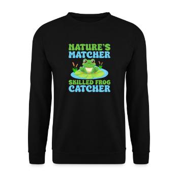 Frog Catcher Nature´s Matcher Skilled Catcher Frog - Unisex Pullover - Schwarz - Vorne - Alina (178cm) & Michal (187cm)