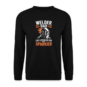 Schweißer Spruch Beruf Lustiges Schweißer Geschenk - Unisex Pullover - Schwarz - Vorne - Alina (178cm) & Michal (187cm)