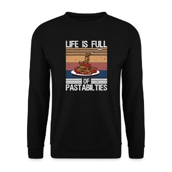 Pasta Lover Life Is Full Of Pastabilities Italian - Unisex Sweatshirt - black - Front - Alina (178cm) & Michal (187cm)