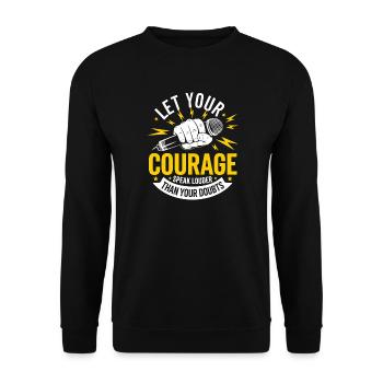 Poetry Slam Speak Loud Slam Poetry - Unisex Sweatshirt - black - Front - Alina (178cm) & Michal (187cm)