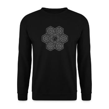 Om Mandala Pattern Aum Symbol Yoga Meditation Goa - Unisex Sweatshirt - black - Front - Alina (178cm) & Michal (187cm)
