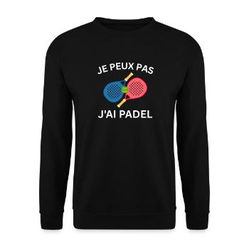 Ich kann kein Padel haben - Unisex Pullover - Schwarz - Vorne - Alina (178cm) & Michal (187cm)