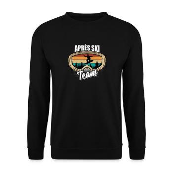 Snowboard | Après Ski Team, Winter Sports - Unisex Sweatshirt - black - Front - Alina (178cm) & Michal (187cm)