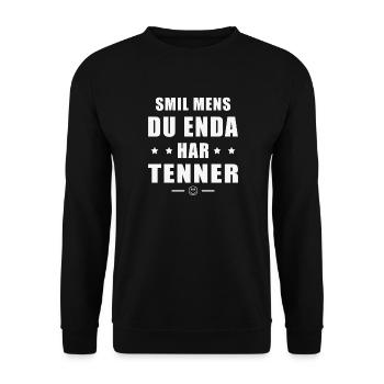 Smile while you still have teeth. - Unisex Sweatshirt - black - Front - Alina (178cm) & Michal (187cm)