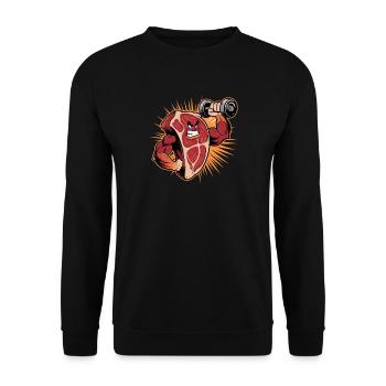 Musculation en musculation, musculation, fitness amusant - Sweat-shirt Unisexe - noir - Devant - Alina (178cm) & Michal (187cm)
