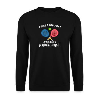 Humorous Man, Padel Player - Unisex Sweatshirt - black - Front - Alina (178cm) & Michal (187cm)