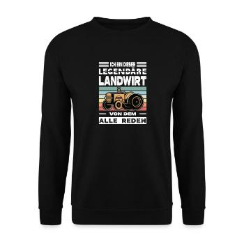 Agriculteur offre des cadeaux agricoles Tracteurs agricoles - Sweat-shirt Unisexe - noir - Devant - Alina (178cm) & Michal (187cm)