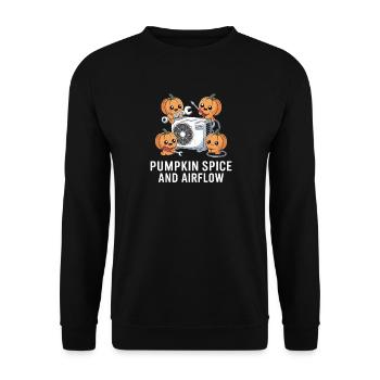 Funny Halloween Pumpkin Air Conditioning And Ventilation Professionals - Unisex Sweatshirt - black - Front - Alina (178cm) & Michal (187cm)