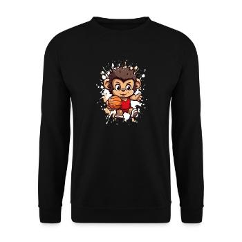 Basketball Monkey Streetball - Unisex Sweatshirt - black - Front - Alina (178cm) & Michal (187cm)