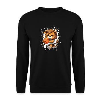 Basketball lion: cartoonish game hero - Unisex Sweatshirt - black - Front - Alina (178cm) & Michal (187cm)