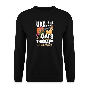 Ukulélé hawaïen ukulélé Ukulélé chat - Sweat-shirt Unisexe - noir - Devant - Alina (178cm) & Michal (187cm)