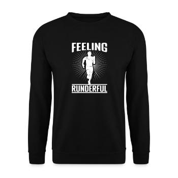 Coureur de marathon qui se sent rundery en courant - Sweat-shirt Unisexe - noir - Devant - Alina (178cm) & Michal (187cm)