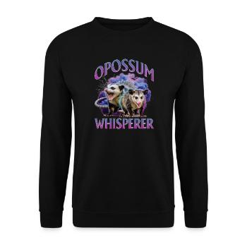 Funny Opossum - Unisex Sweatshirt - black - Front - Alina (178cm) & Michal (187cm)