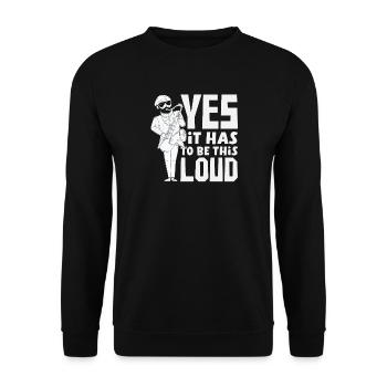 Saxophon Saxophonist Es Muss So Laut Sein - Unisex Pullover - Schwarz - Vorne - Alina (178cm) & Michal (187cm)