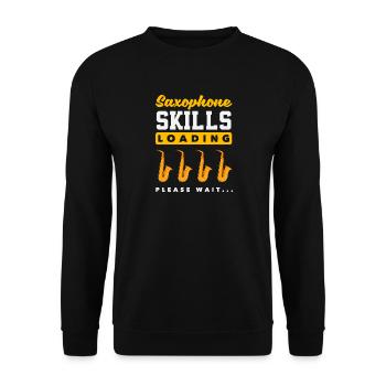 Saxophone Skills Loading Please Wait - Unisex Sweatshirt - black - Front - Alina (178cm) & Michal (187cm)