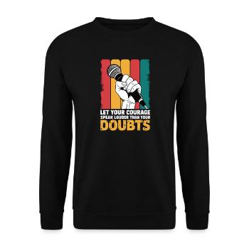 Poetry Slam Speak Loud Slam Poetry - Unisex Sweatshirt - black - Front - Alina (178cm) & Michal (187cm)