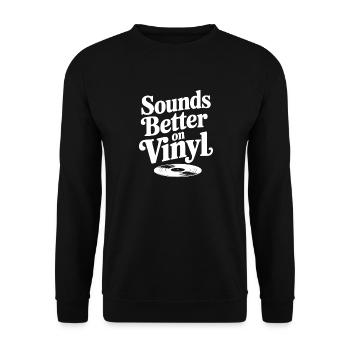 Klingt besser auf Vinyl - Unisex Pullover - Schwarz - Vorne - Alina (178cm) & Michal (187cm)