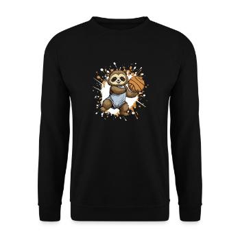 Faultier Basketball Splash - Unisex Pullover - Schwarz - Vorne - Alina (178cm) & Michal (187cm)