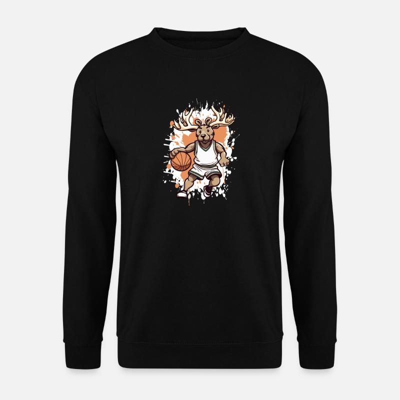 Basketball Deer Comic - Unisex Sweatshirt - black