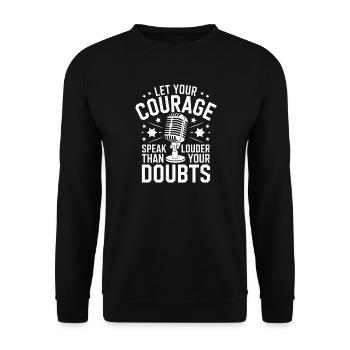 Poetry Slam Speak Loud Slam Poetry - Unisex Sweatshirt - black - Front - Alina (178cm) & Michal (187cm)
